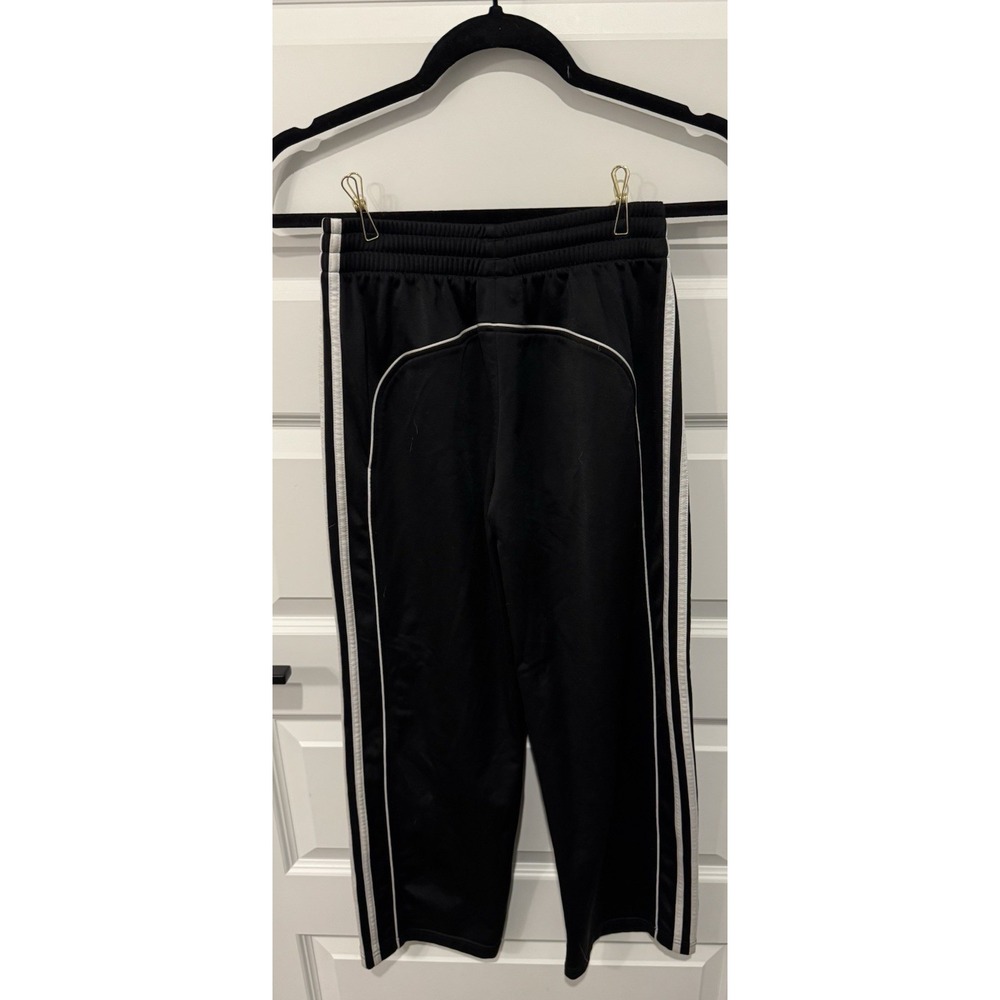 ADIDAS Boys Track Athletic Pants Black White Medium M 10 12 - Picture 3 of 4